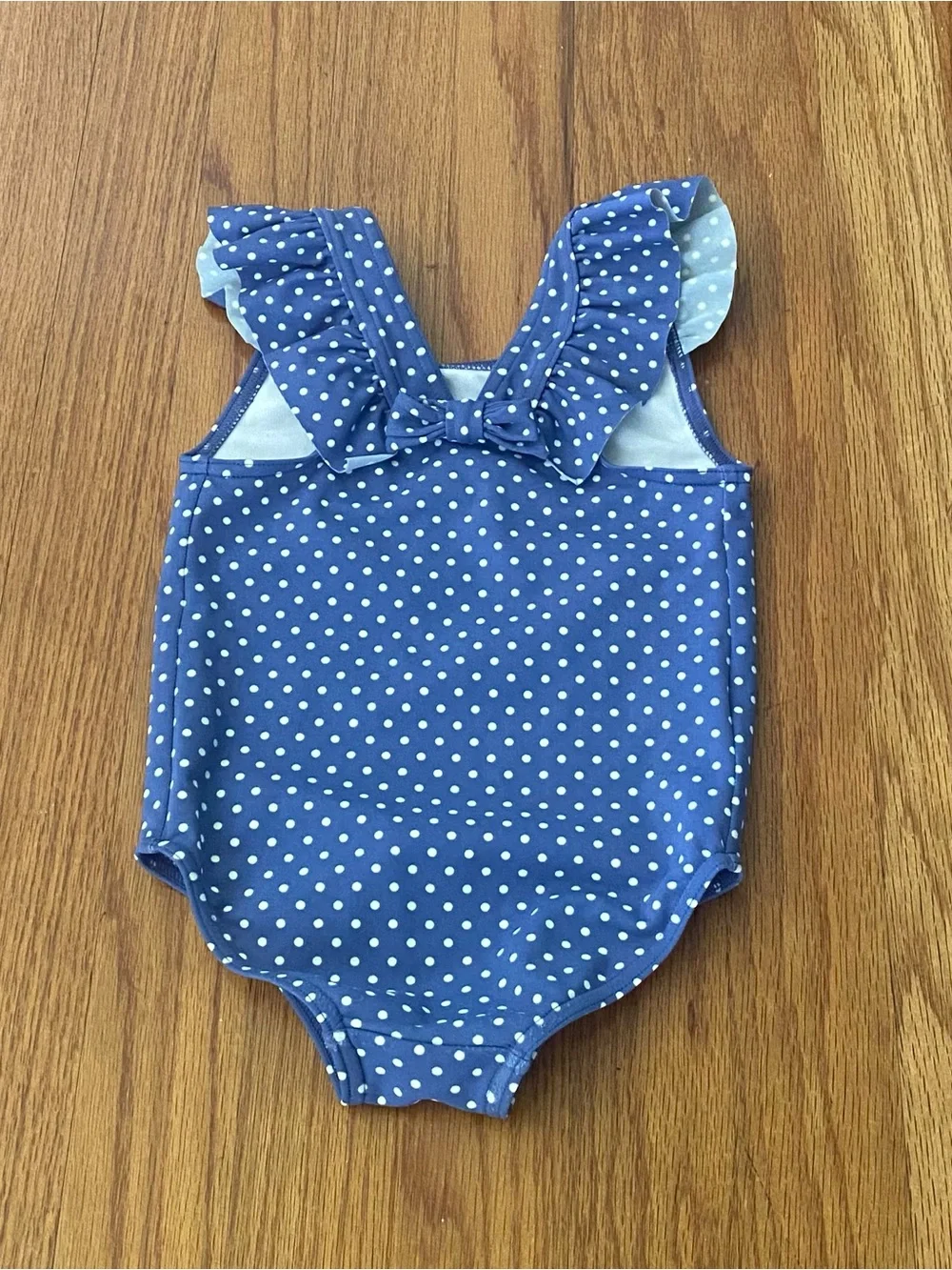 Baby Boden  Polka Dot One-Piece Swimsuit with Goose and Duckling Appliqué